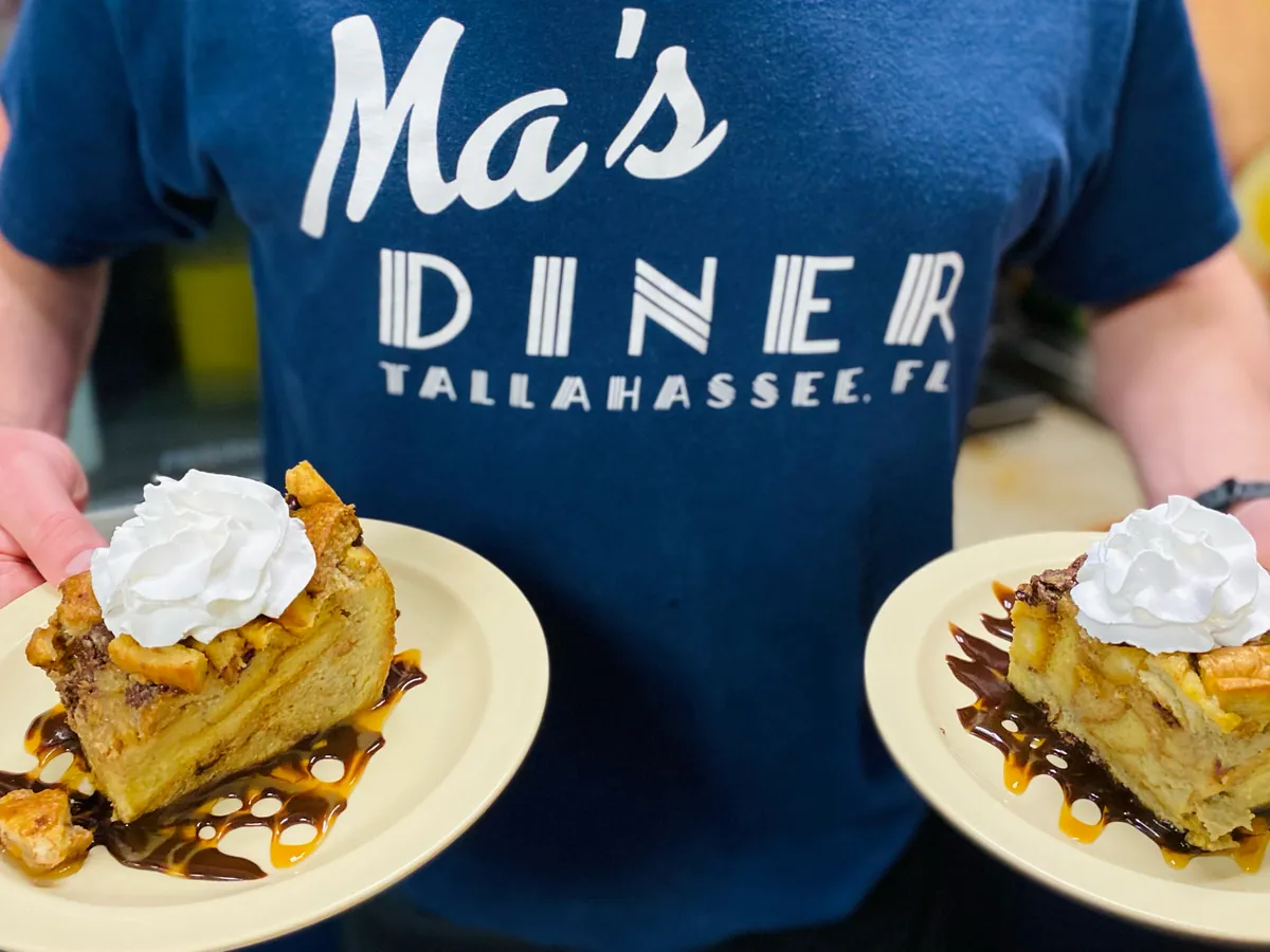 French toast plates with whipped cream
